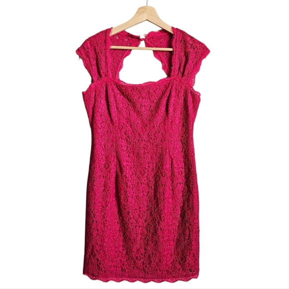 Adrianna Papell Dresses & Skirts - NEW Adrianna Papell Bodycon Elegant Pink Lace Mini Dress Size 8p